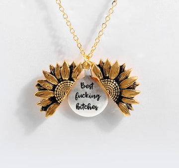 Sunflower Double Layer Lettering Necklace Stylish