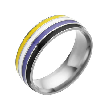 Bisexual Pride Stainless Steel Ring Unisex