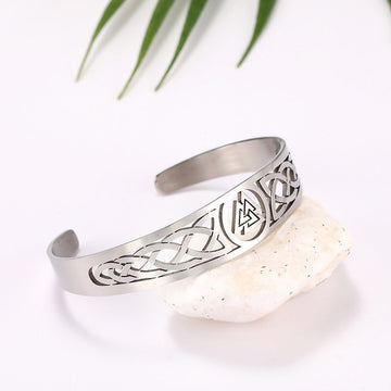 Asgard Crafted Handcrafted Stainless Steel Valknut Bracelet