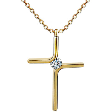 Cross Pendant Simple Necklace Titanium Steel
