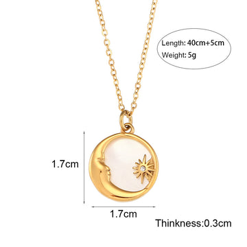 Popular Versatile Shell Moon Necklace With