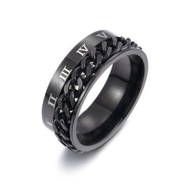 Roman Letter Rotatable Chain Rings For Ring