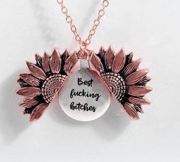 Sunflower Double Layer Lettering Necklace Stylish