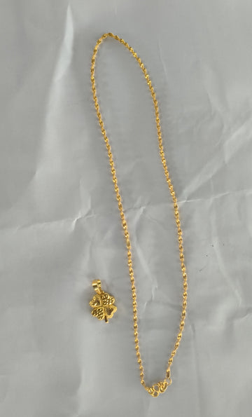 Gold Plated Brass Pendant Necklace For
