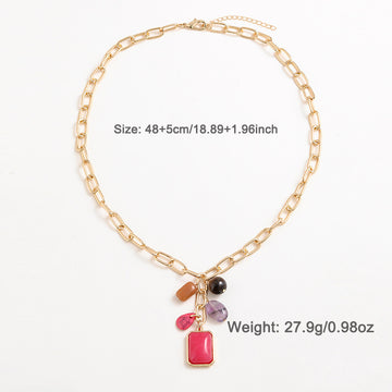 Temperament Entry Lux Color Pendant Necklace