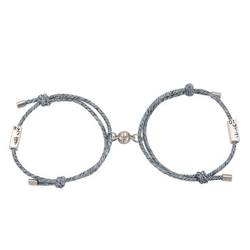 Alloy Eachother Couple Bracelet Adjustable Magnetic