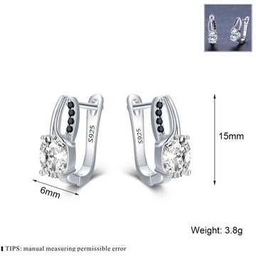 European American Zircon Rhinestone Stud Earrings