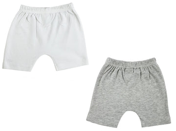 Infant Shorts 2 Pack Cotton Grey and White Comfortable Everyday Wear