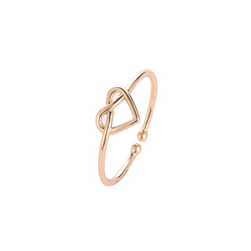 Hollow Love Ring Simple Heart-Shaped Adjustable