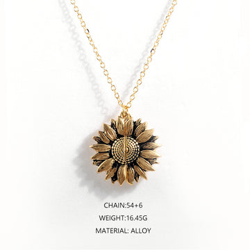 Sunflower Double Layer Lettering Necklace Stylish