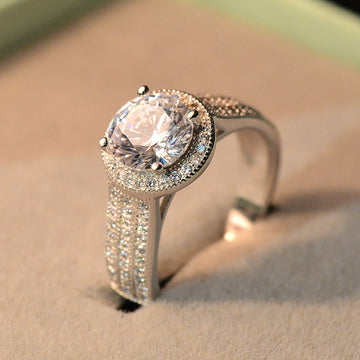Classic Lotus Diamond Wedding Ring For