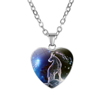 Women'S Zodiac Heart Pendant Necklace With