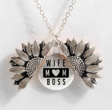 Sunflower Double Layer Lettering Necklace Stylish