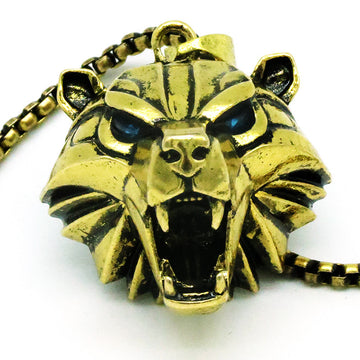 Silver Gold Green Rhinestone Wild Game Necklace