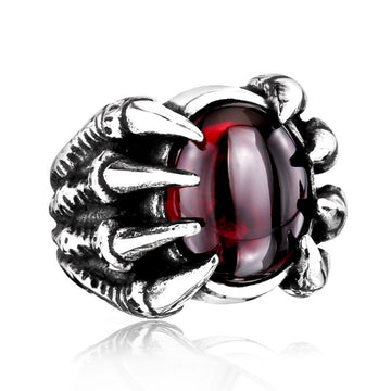 Men'S Vintage Personality Titanium Steel Inlaid Ring
