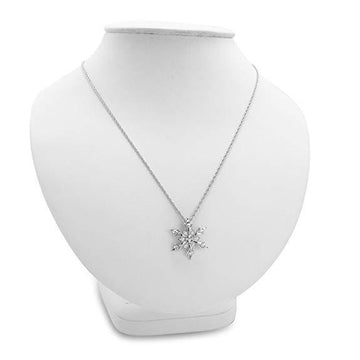 Zircon Christmas Snowflake Necklace Women'S Pendant