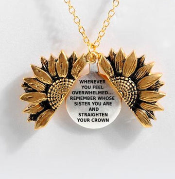 Sunflower Double Layer Lettering Necklace Stylish