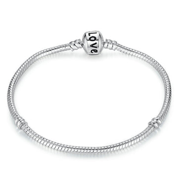 Silver Beaded Unisex Lettering Bracelet Copper