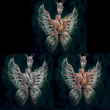 Angel Wings Diamond Butterfly Necklace Lovers
