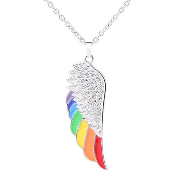 Stainless Steel Wing Pendant Necklace With