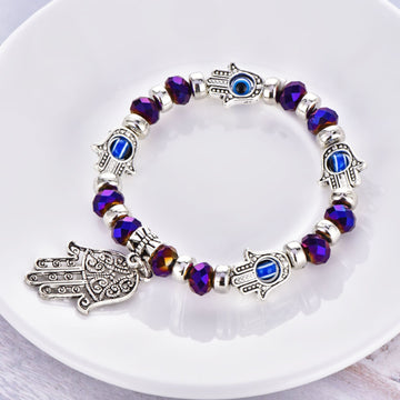Devil'S Eye Beaded Bracelet Unisex Alloy