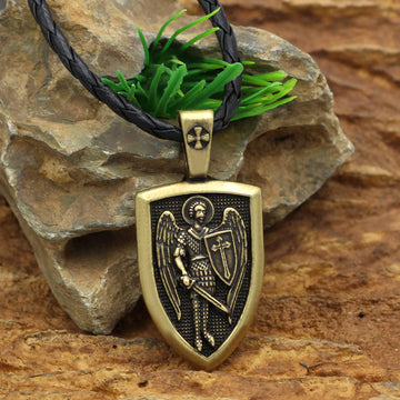 Saint Michael Archangel Pendant Necklace Alloy