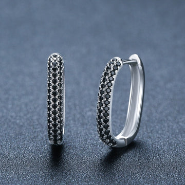 French Style Black Zircon Earrings For
