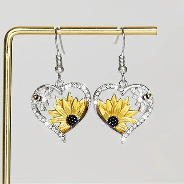 Cute Lady Animal Bee Sunflower Heart