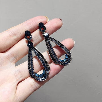 Retro Diamond Irregular Water Drop S925