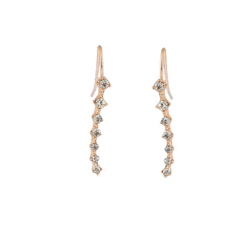 7 Inch Long Rhinestone Bridal Earrings