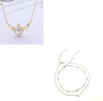 Angel Wings Necklace Women'S Korean Light