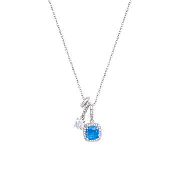 Women'S Super Shiny Blue Zircon Clavicle Necklace