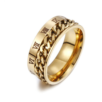 Roman Letter Rotatable Chain Rings For Ring