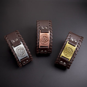 Nordic Viking Totem Triangle Energy Men'S Bracelet