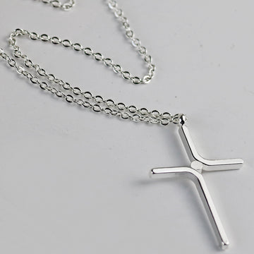 Cross Pendant Simple Necklace Titanium Steel