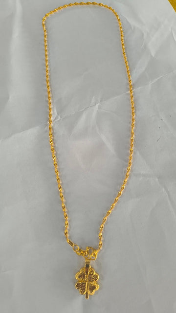 Gold Plated Brass Pendant Necklace For
