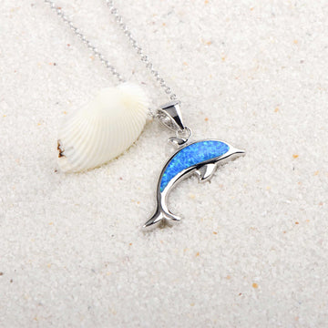 Ocean Dolphin Pendant Copper Necklace With