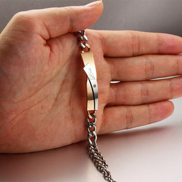 Couple Cross Design Bracelet Stainless Steel