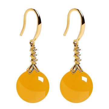 Elegant Silvering Earrings With Chalcedony Green