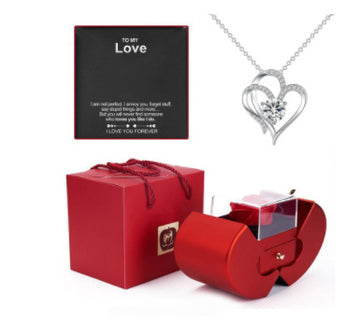 Fashion Jewelry Box Red Apple Christmas Necklace