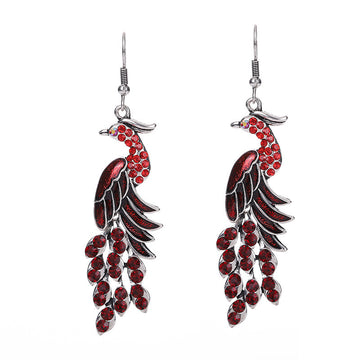 European And American Texture Peacock Earrings