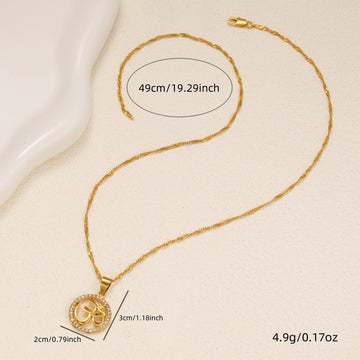Fashionable Inlaid Circular Pendant Necklace Personalized