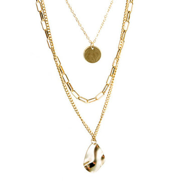 Multi Layer Unisex Clavicle Chain Triangle Necklace