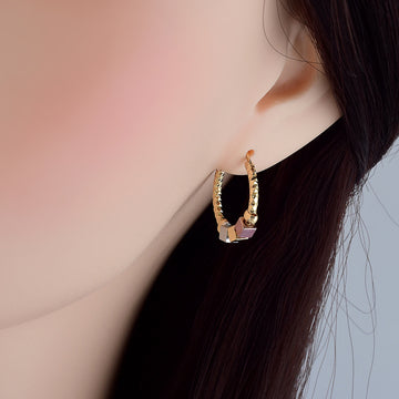 Hollow Rosette Earrings With Gold Contrast