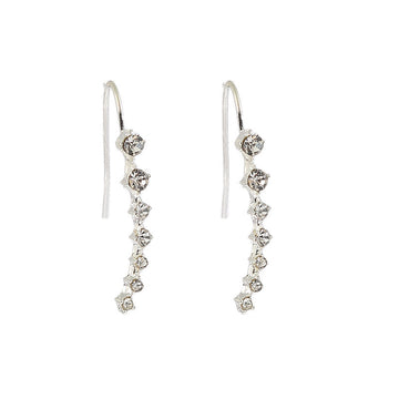 7 Inch Long Rhinestone Bridal Earrings