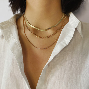 Punk Geometric Snake Bones Chain Multi Necklace
