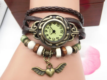 Vintage Casual Flying Heart Pendant Bracelet