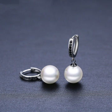 Trendy Black Round Ball Stud Earrings