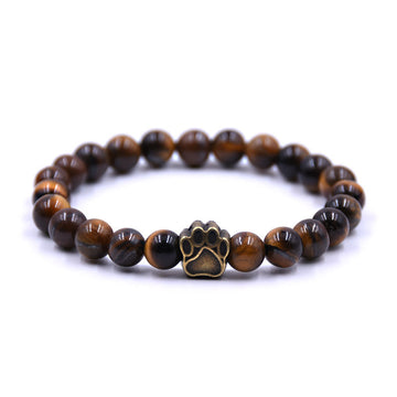 Volcanic Stone Dog Paw Bracelet With