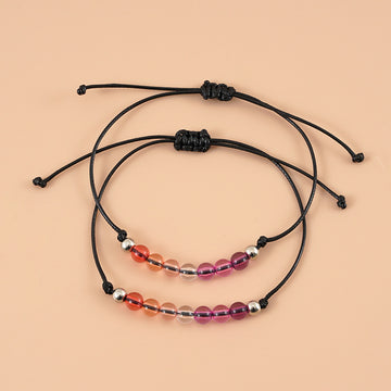 Colorful Beaded Bisexual Couple Card Bracelet